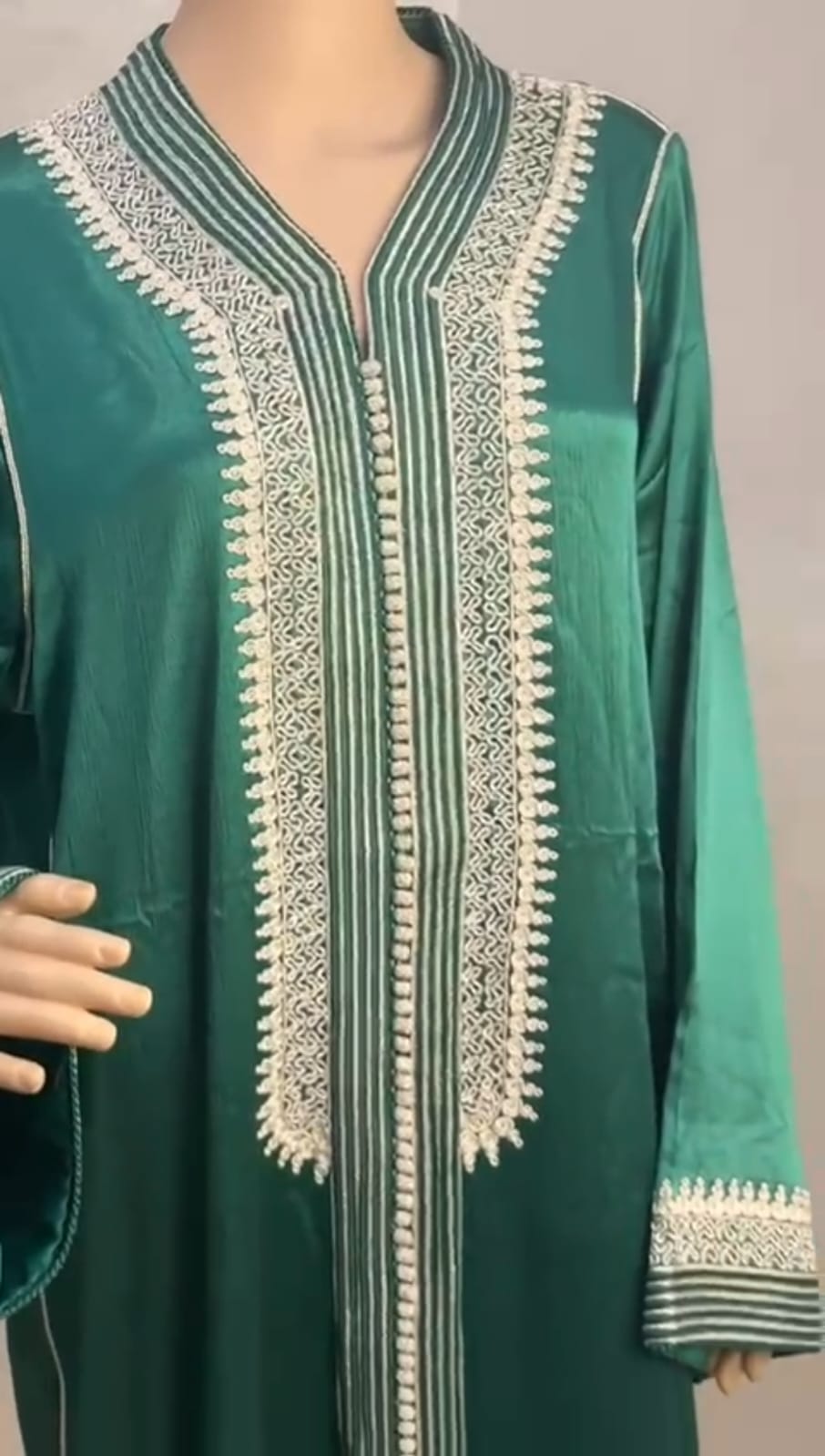 قفطان حرير ملكي - أخضر ملكي