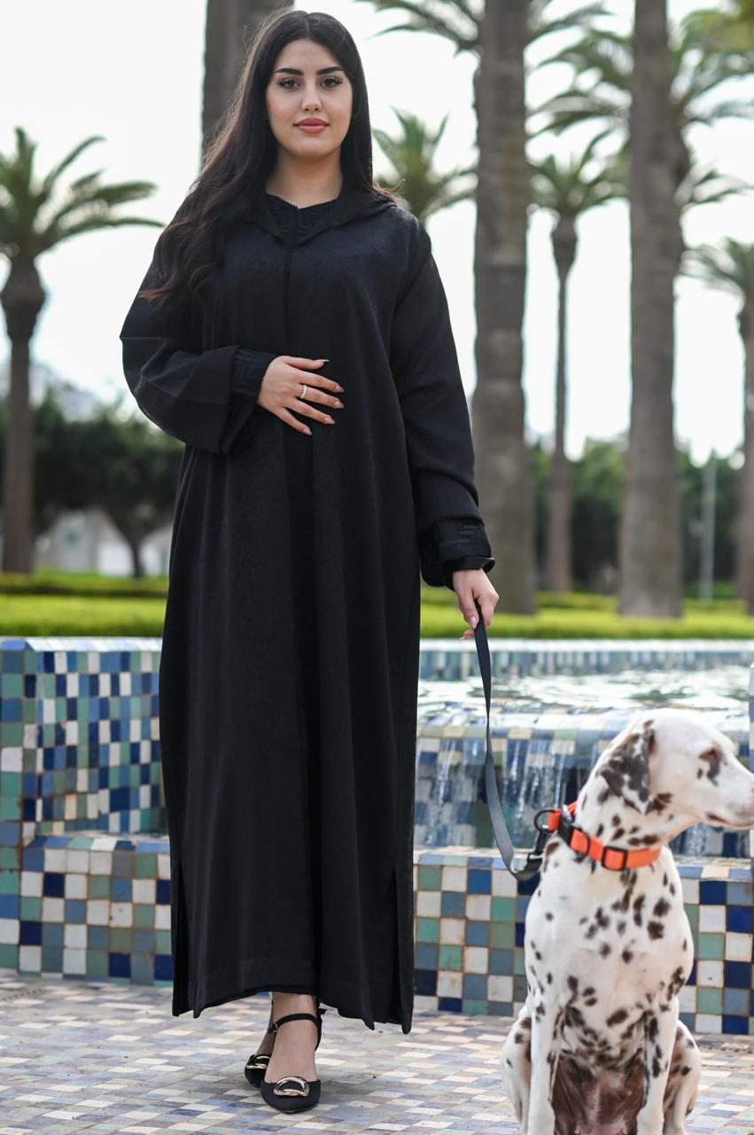 جلابة الكمخة الملكية - أبيض + أسود