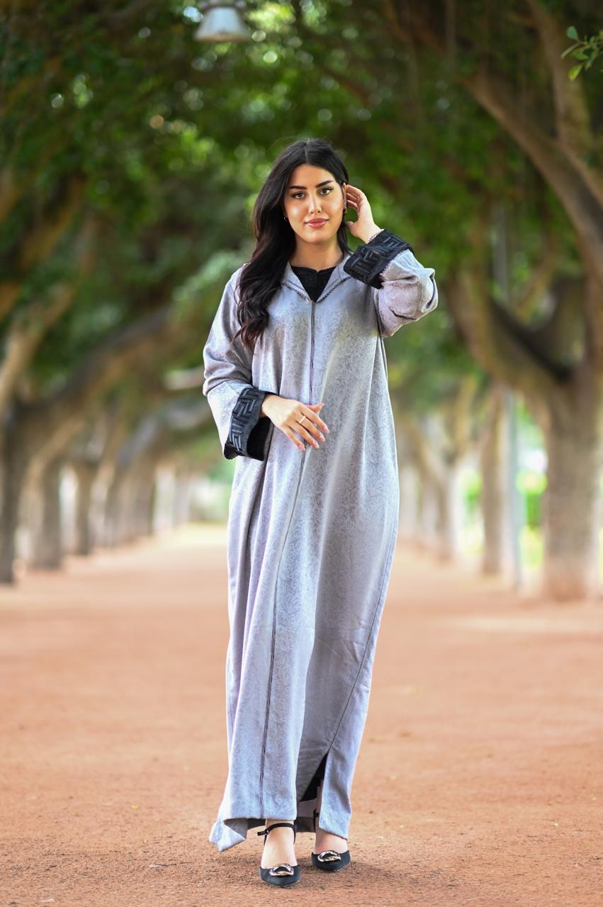 جلابة الكمخة الملكية - رمادي