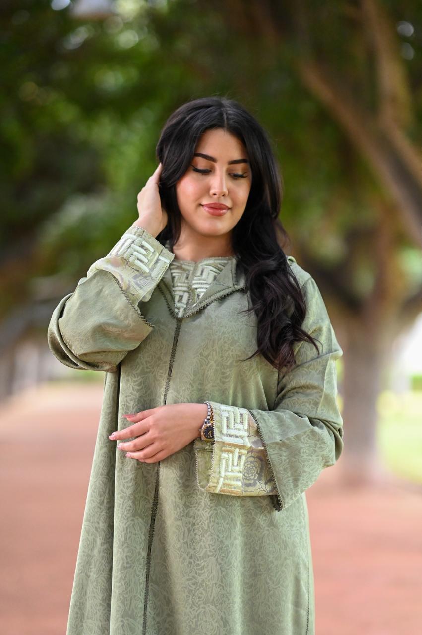 جلابة الكمخة الملكية - أخضر زيتي